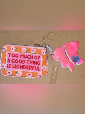 hi peach layne keychain purse